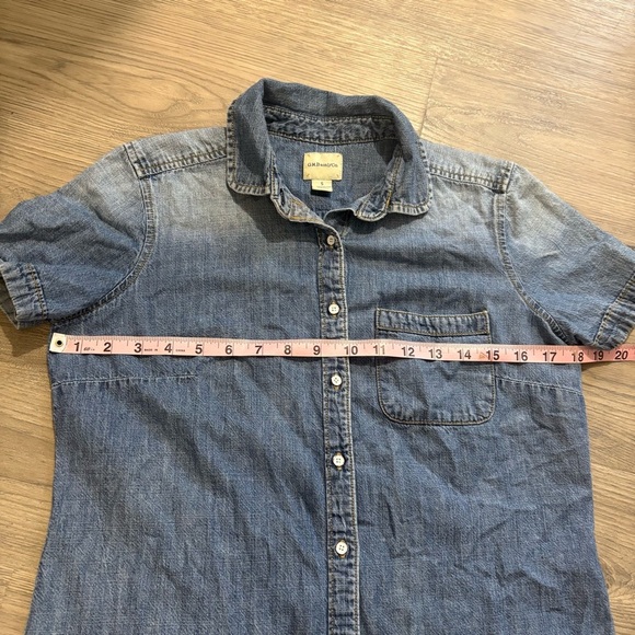 GH Bass & Co Blue Cotton Denim Western Button Down Shirt Short Sleeve Sz S USA - Picture 6 of 7